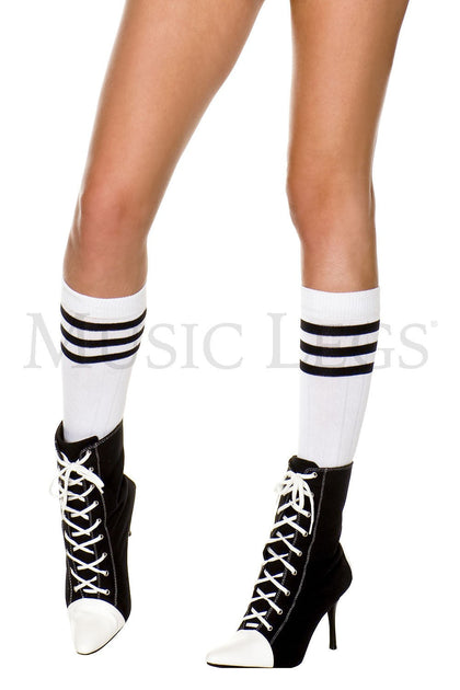 Knee High Striped Socks white