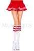 Knee High Striped Socks white and red