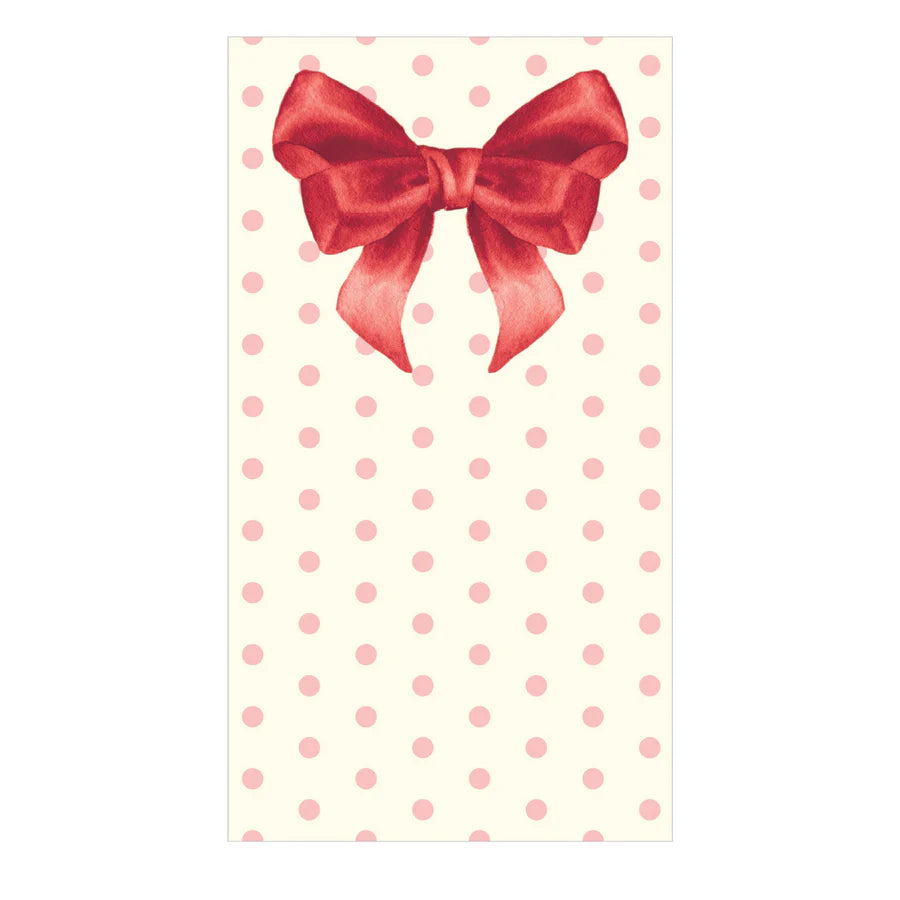 Red bow on a polka dot background