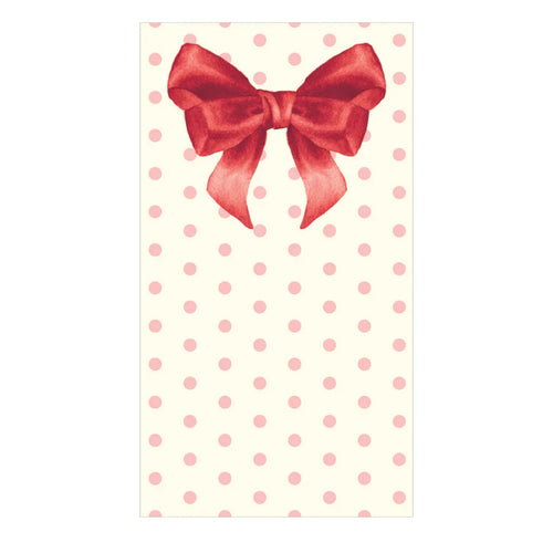 Red bow on a polka dot background