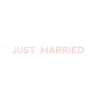 Pink "Just Married" Stuffed Felt Garland