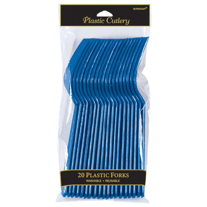 Bright Royal Blue Plastic Forks | Solids