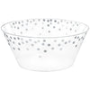 Plastic Serving Bowl Large -Silver Dots