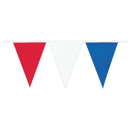Red, White & Blue Plastic Small Outdoor Pennant Banner