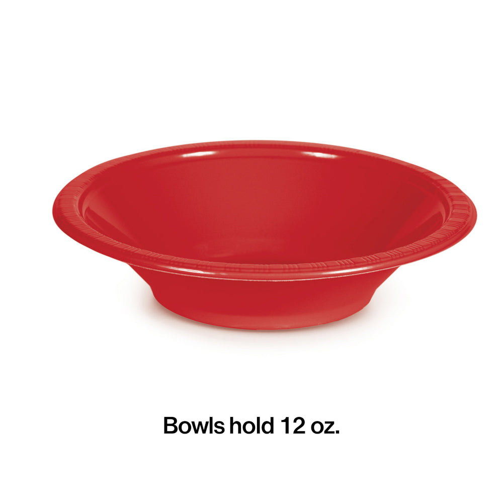 Plastic 12oz. Bowl 20ct | Classic Red
