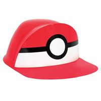 Red cap with a white circle and black band on a white background
