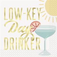 Poolside Summer "Day Drinker" Beverage Napkins  16ct - Foil Stamping