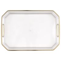 Rectangular tray with gold rim on a white background