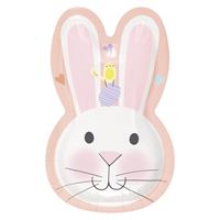 Cushion shaped like a cartoon rabbit with a pink interior