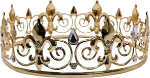 Gold tiara with decorative elements on a white background