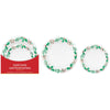 Printed Plastic Plates Multipack - White Holly 20ct