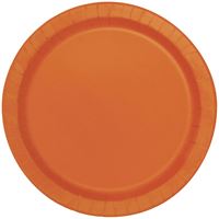 Pumpkin Orange Paper 7in Plates 20ct | Solids