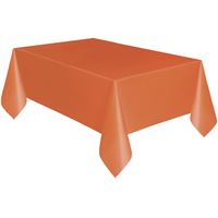 Pumpkin Orange Solid Rectangular Plastic Table Cover  54" x 108"