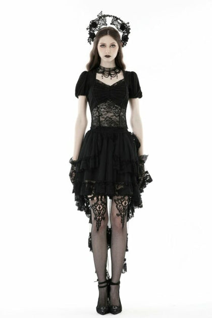 Punk Frilly Lace Swallow Tail Skirt