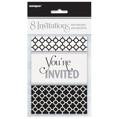 Quatrefoil Grad Invitations  8ct
