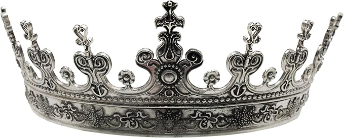 Decorative silver crown on a white background