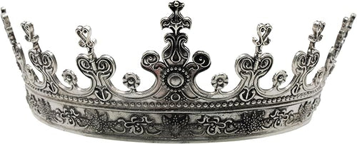 Decorative silver crown on a white background