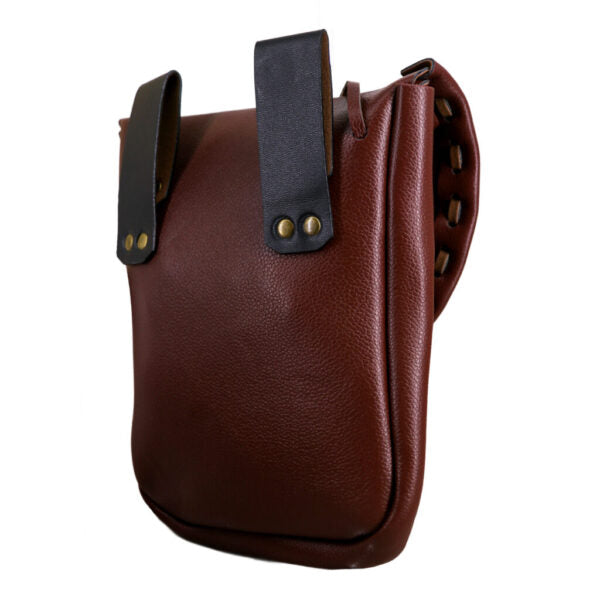 Brown Stitch Pleather Waist Bag