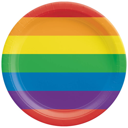 Rainbow Round 9in Paper Plates 8ct