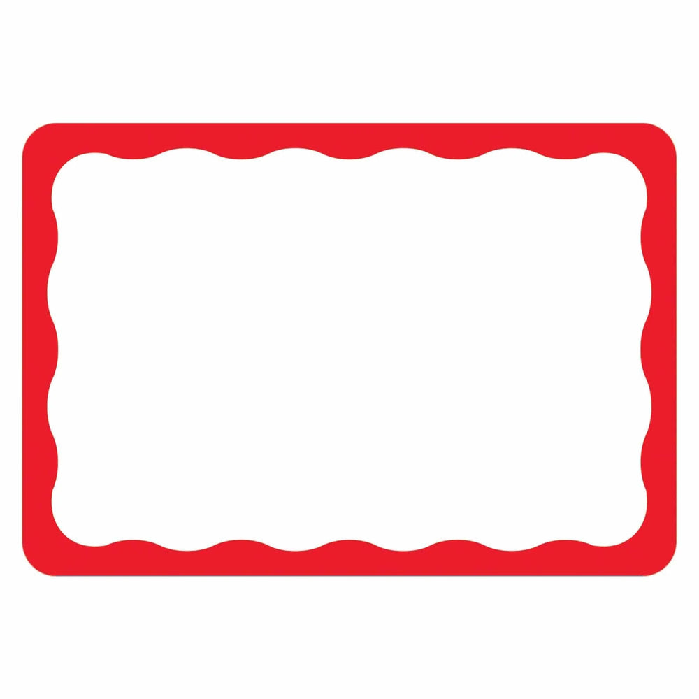 Red Border Name Tags 100ct