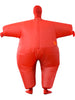 Red inflatable costume on a white background