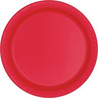 Red Paper 10in Dinner Plates 20ct | Solids