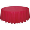 Red Solid Round Plastic Table Cover  84