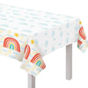 Retro Rainbow Plastic Table Cover