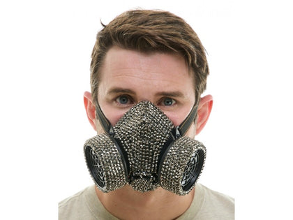 Rhinestone Gas Mask | Silver