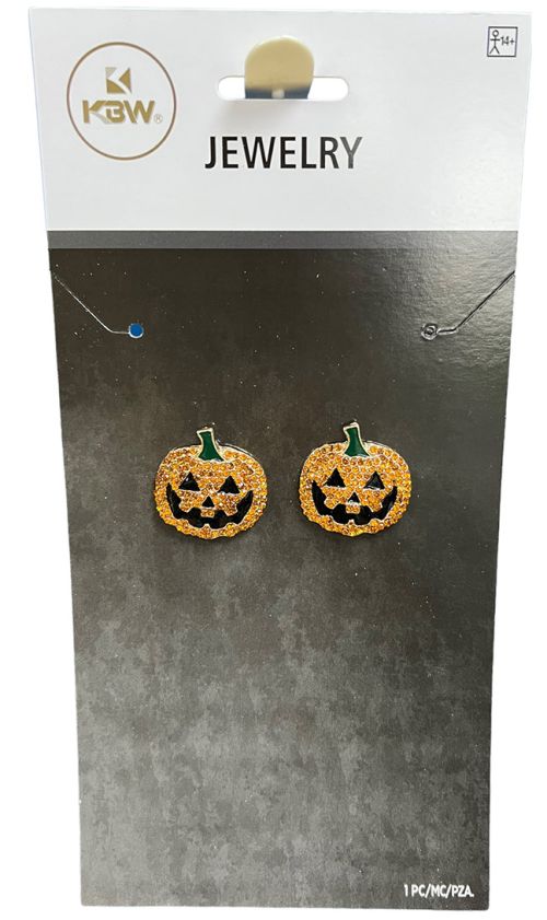 Rhinestone Pumpkin Earrings