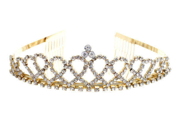 Gold and silver tiara on a white background
