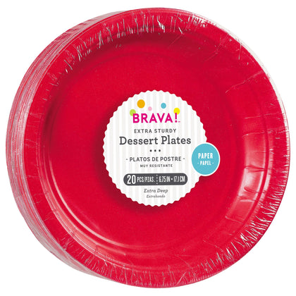 Apple Red 7in Paper Plates 20ct | Solids