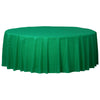 Festive Green Round Plastic Table Cover | Solids