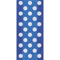 Royal Blue Dots Cellophane Bags  20ct