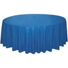 Royal Blue Solid Round Plastic Table Cover  84