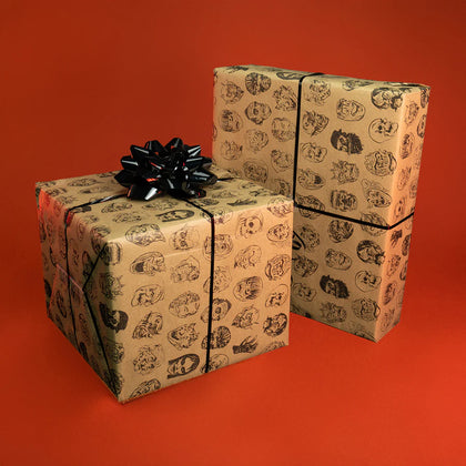Chamber of Horrors - Vintage Monster Masks Wrapping Paper
