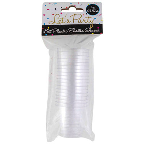 SHOT GLASS DISPOSABLE PLASTIC 18CT 1 OZ
