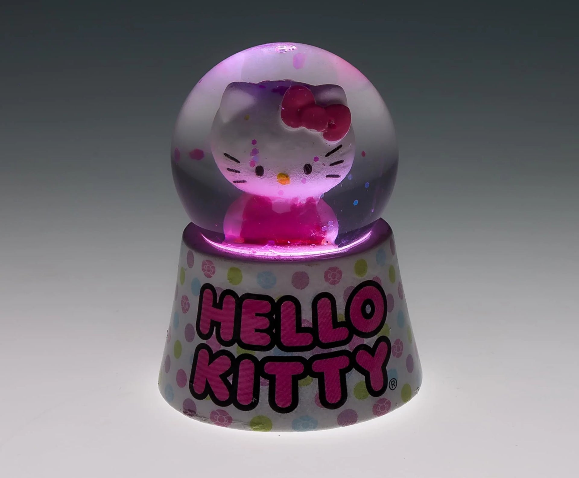 Sanrio Hello Kitty Polka Dots Mini Light-Up Snow Globe | 3 Inches Tall