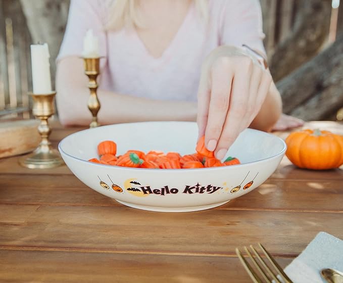 Sanrio Hello Kitty Skeleton Web 9-Inch Large Ceramic Coupe Dinner Bowl