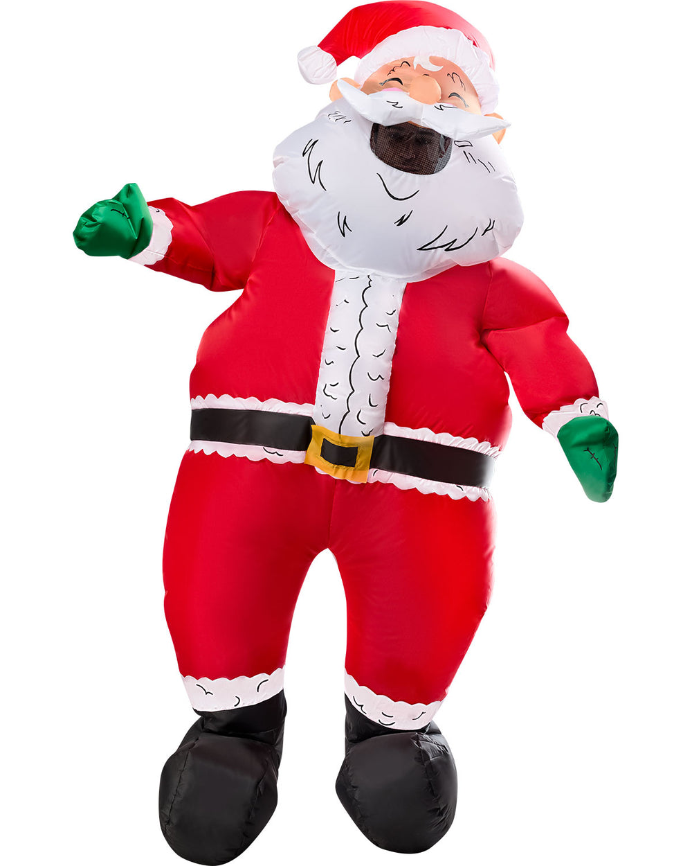 Inflatable Santa Claus costume on a white background
