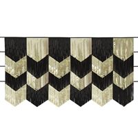 Decorative cornice with black and gold chevron pattern on a white background