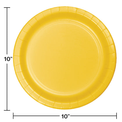 School Bus Yellow Paper 10in Plates 24ct | Solids