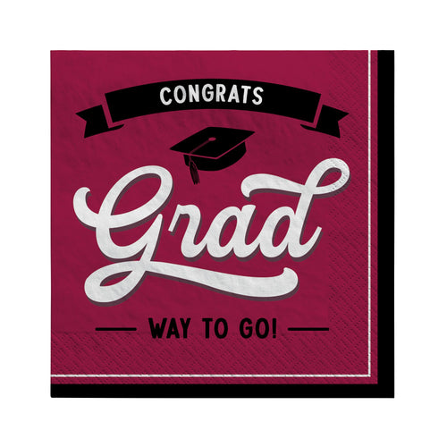 School Spirit Luncheon Napkins 16ct - Maroon