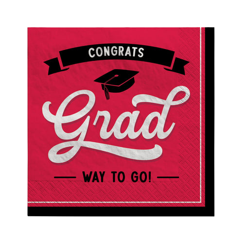 School Spirit Luncheon Napkins 16ct - Red