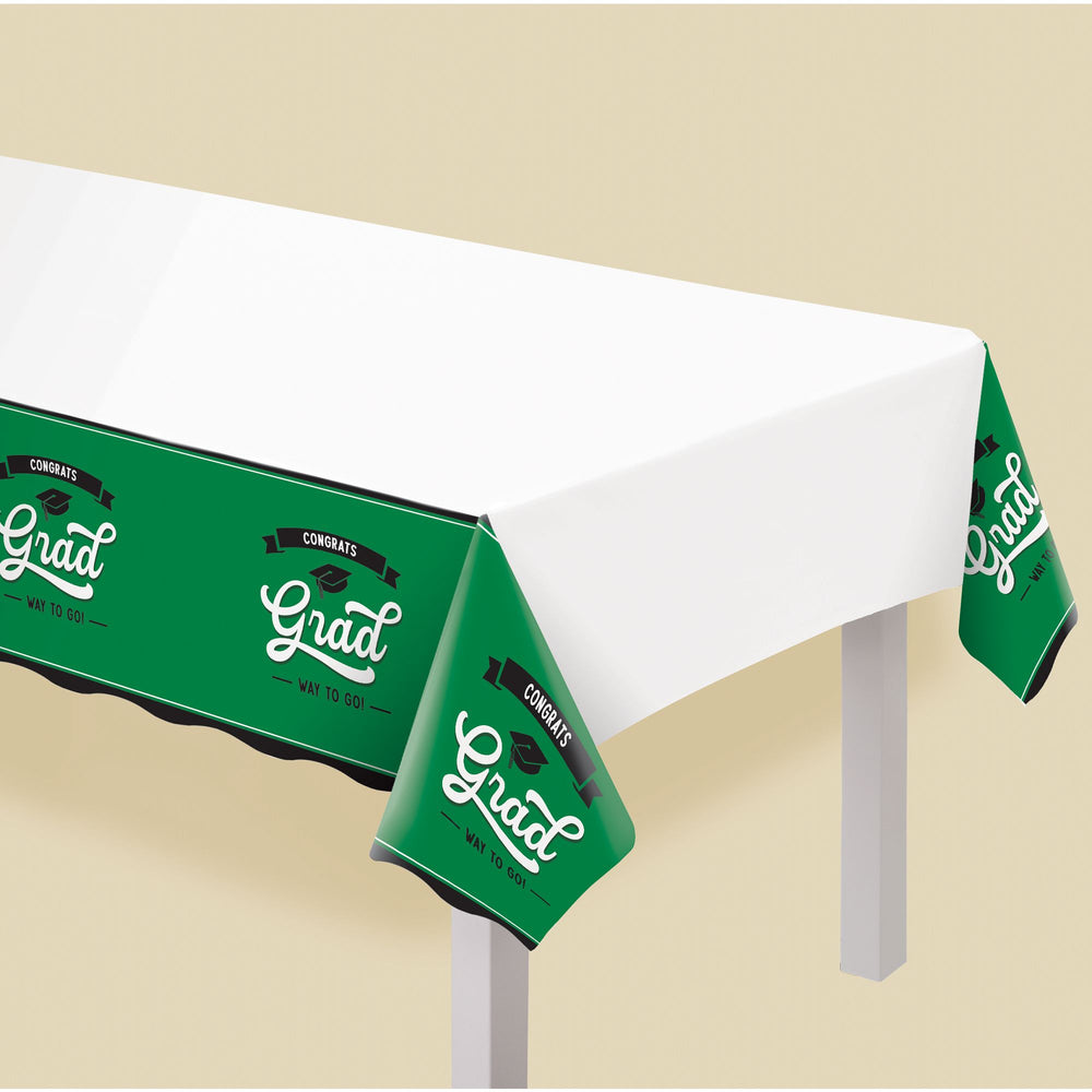 School Spirit Plastic Table Cover - Green