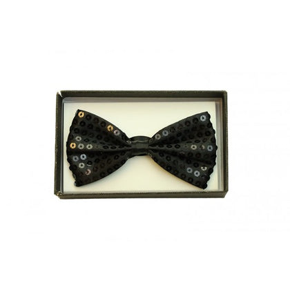 Sequin Black Bowtie