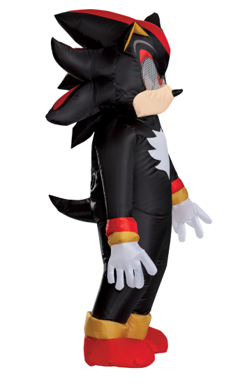 Inflatable character decoration of Shadow the Hedgehog from Sonic, shown standing against a plain white background.