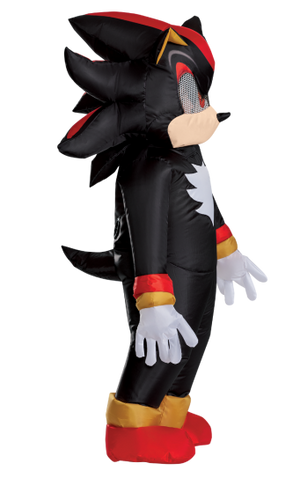 Inflatable character decoration of Shadow the Hedgehog from Sonic, shown standing against a plain white background.