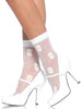 Sheer Spandex Woven Daisy Anklet Socks