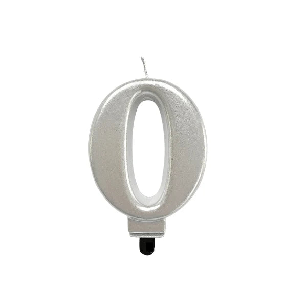 4in Silver Number Candle